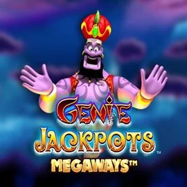 Logo of Genie Jackpots Megaways from Blueprint Gaming at Playfina Casino