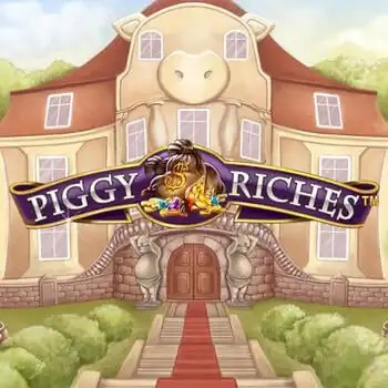 Slots logo of Piggy Riches from NetEnt at Playfina Casino