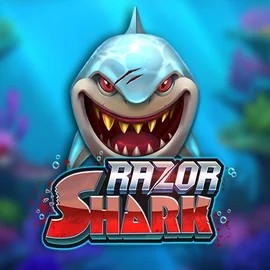 Razor Shark slot logo by Push Gaming at Playfina CasinoRazor Shark