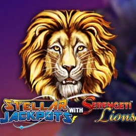 Logo of Stellar Jackpots with Serengeti Lions from Lightning Box Game at Playfina Casino
